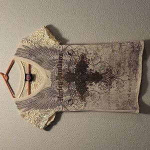 Harley Davidson top, cream color, Small